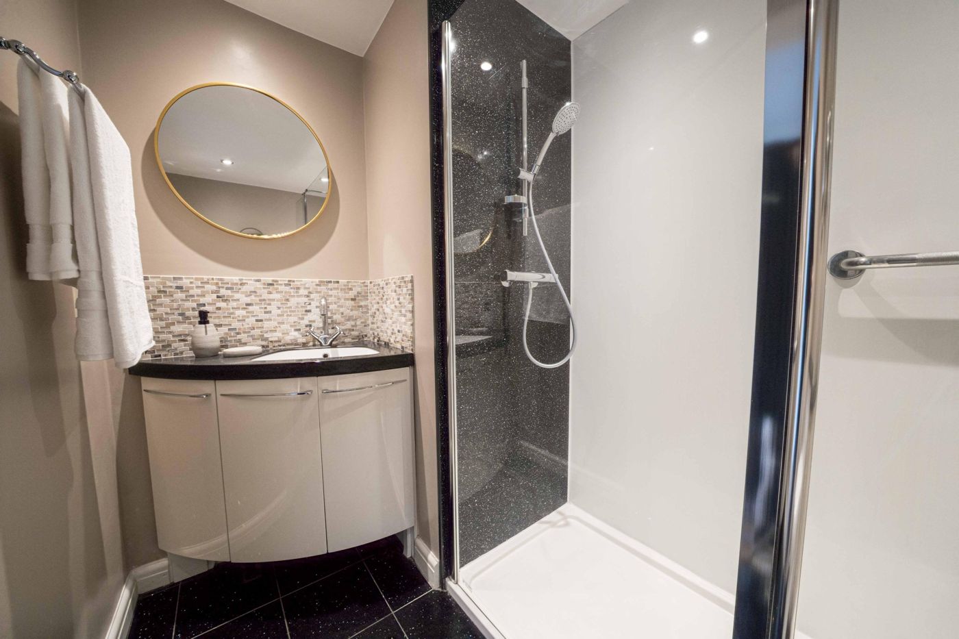 Shower room of the Cobham apartment